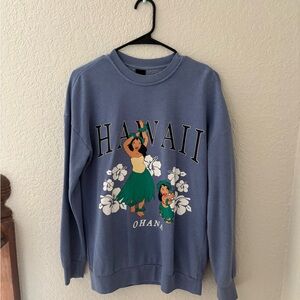 Disney Hawaii Ohana Graphic Women's Sweater - Blue